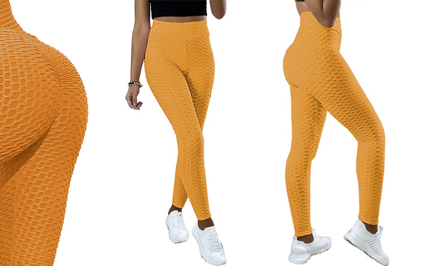 Image 6: Honeycomb Textured High Waist Leggings