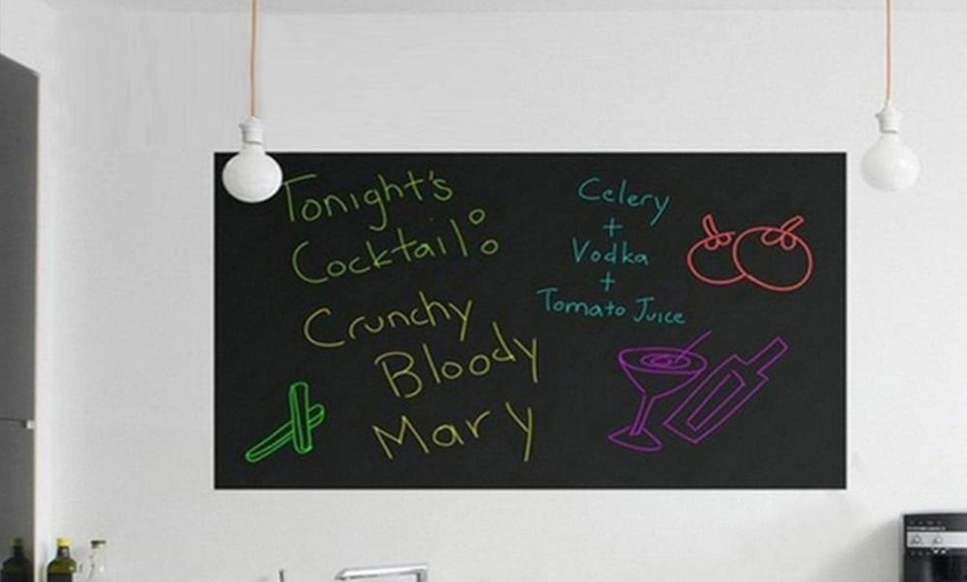 Image 3: One or Two 2m Self-Adhesive Removable Blackboard Wall Stickers