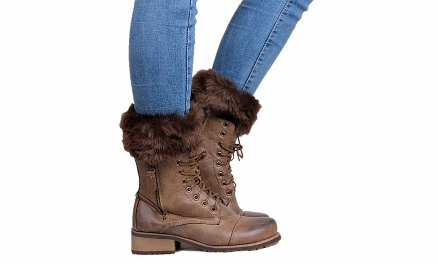 Image 2: Faux Fur Boot Topper