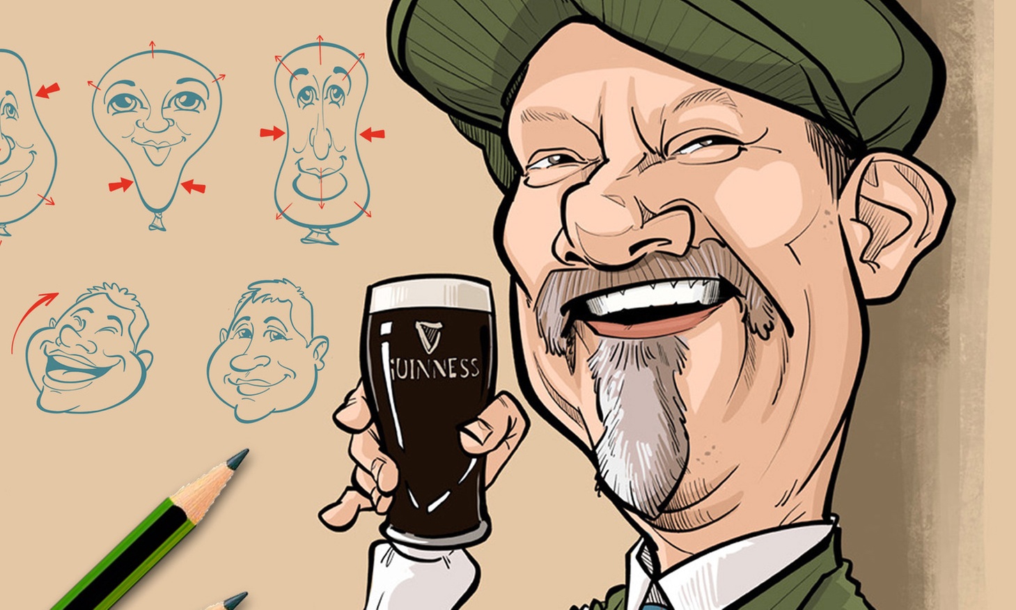 3 oder 12 Monate Online-Zeichenkurs: Karikaturen zeichnen