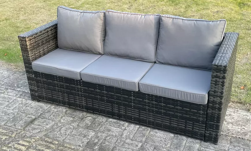 Image 5: U Shaped Rattan Effect Gardern Furniture Dining Sofa Set