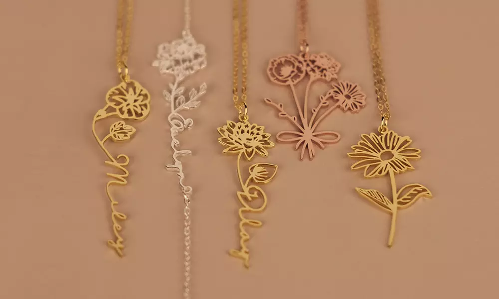 Halskette mit Geburtsblume von Justyling