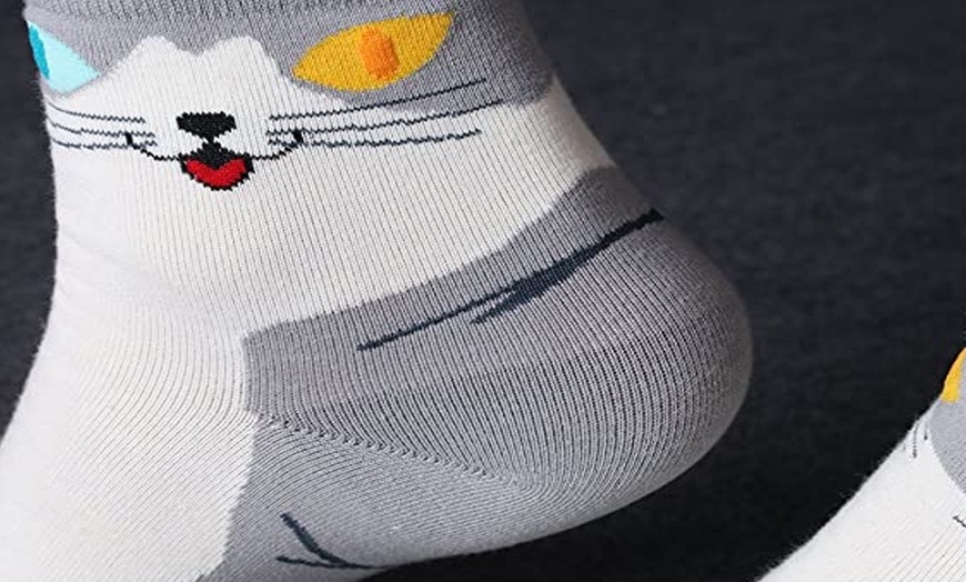 Image 2: 1, 4 ou 8 paires de chaussettes motif chat