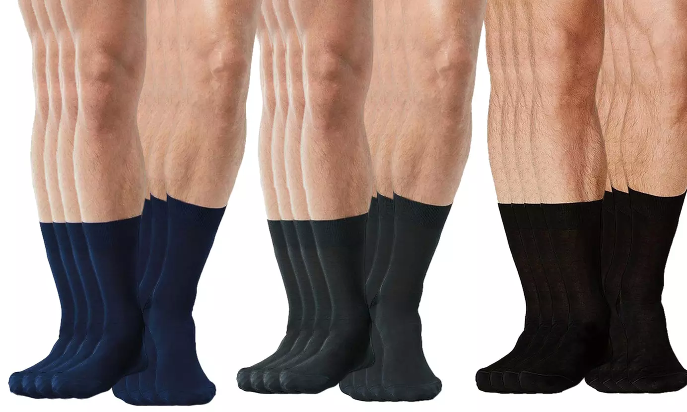 6, 12 o 24 paia di calze da uomo in filo di Scozia