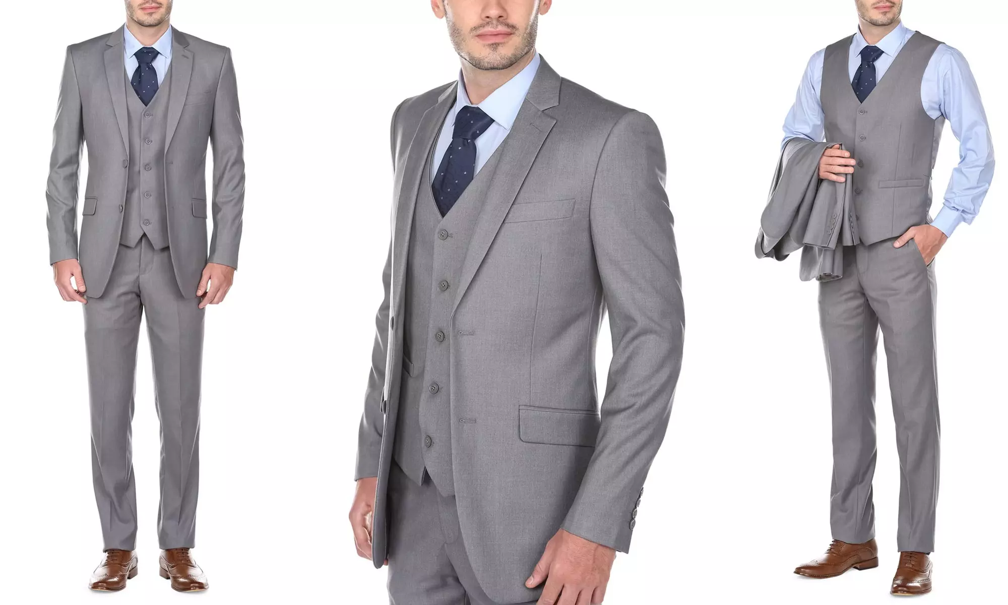 Fino Uomo Men's Slim-Fit Suits (3-Piece) (38Rx32W) - Primary Image