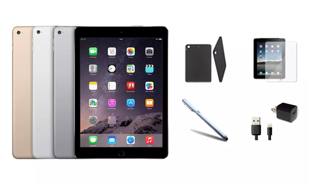 Apple iPad Air 2 16GB, 32GB, 64GB, or 128GB WiFi Tablet Bundle with 9.7" Retina Display (Scratch & Dent) - Primary Image