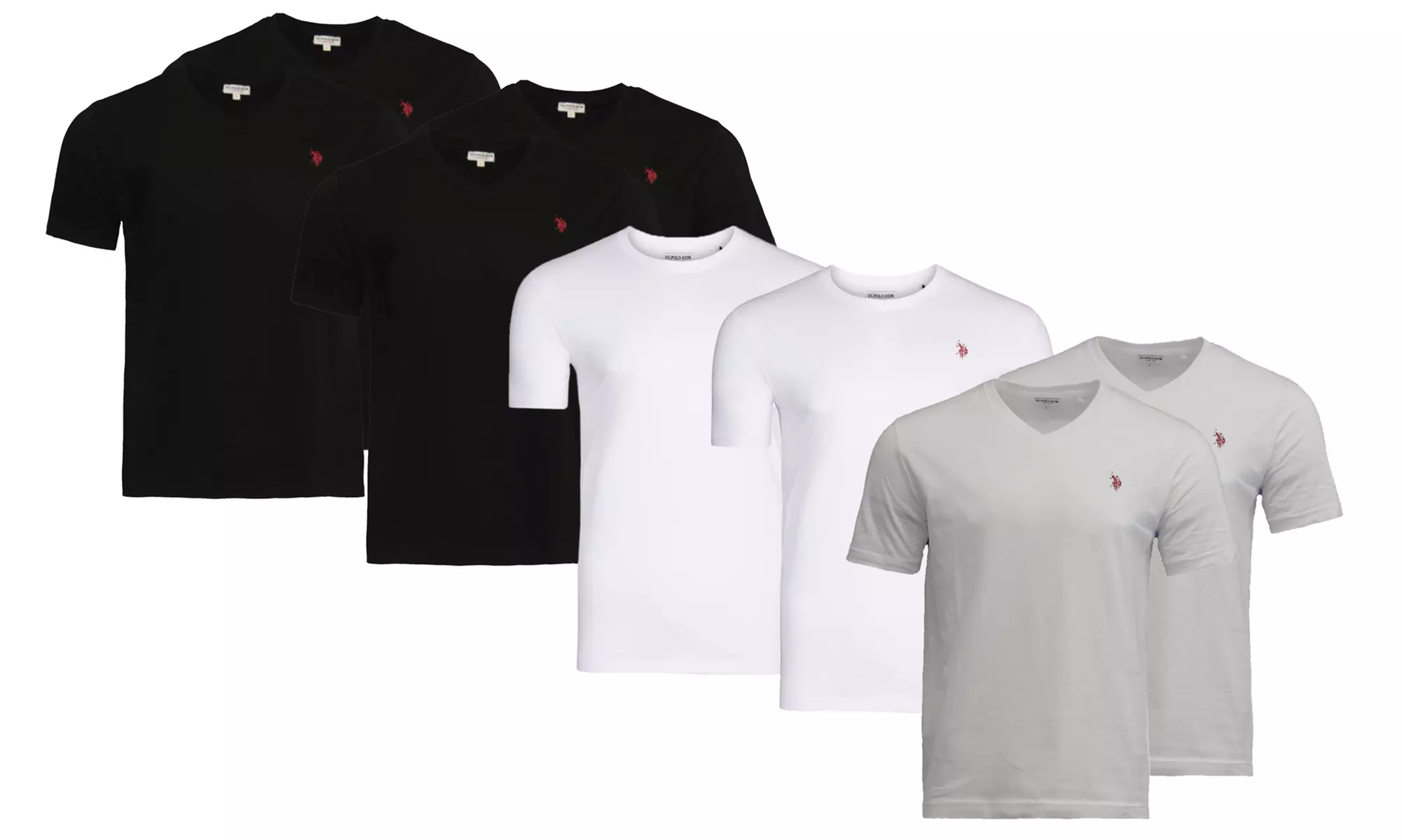 2er- oder 4er-Pack U.S. Polo Assn T-Shirts für Herren in Schwarz oder Weiß im Modell und in der Größe nach Wahl - Primary Image