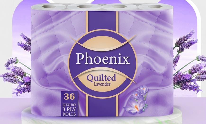 Image 1: 36, 60 or 120 Rolls of Phoenix Lavender Three-Ply Toilet Paper