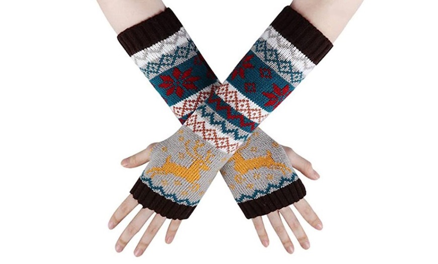 Image 2: Fingerless Arm Gloves