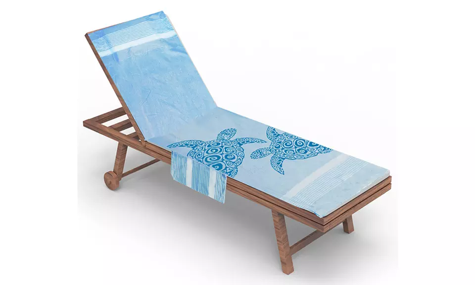 Serviette de transat en coton avec coussin amovible et poches de rangement