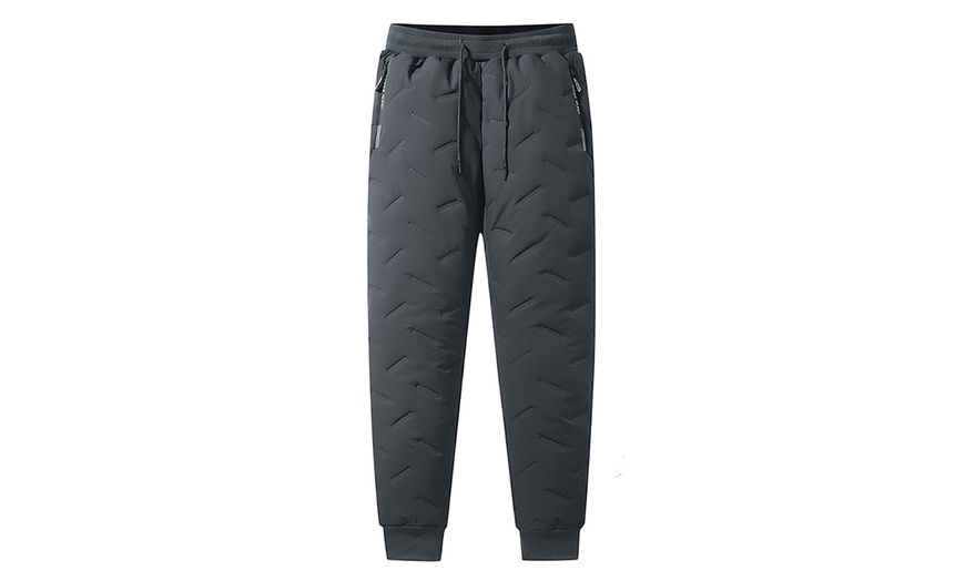 Image 8: Men's Fleece-Lined Sweatpants