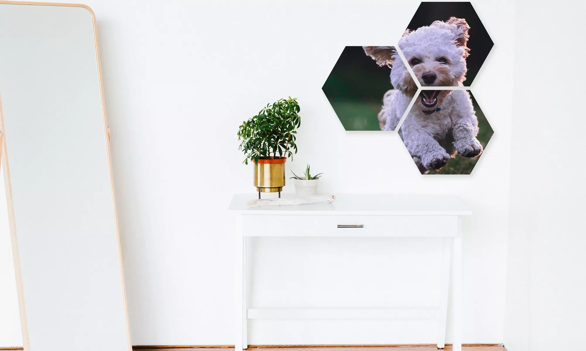 Personalisierbare Foto-Wandbild über 5, 6, 8 oder 12 Hexagone