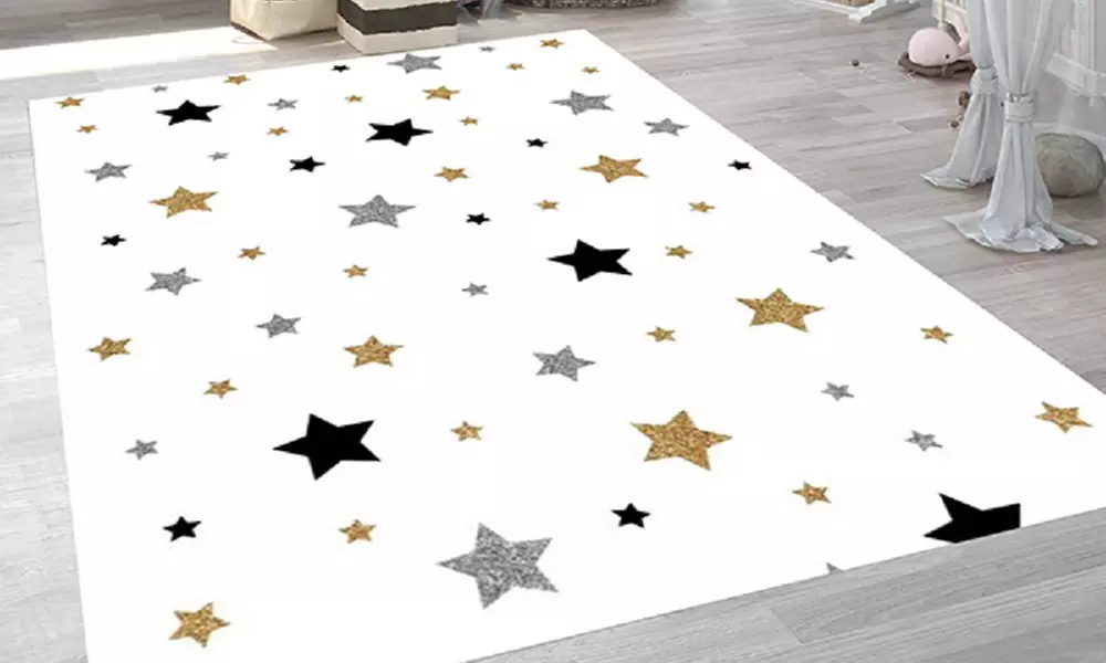 Tapis enfant étoiles de 80 x 150, 100 x 150 ou 120 x 160 cm - Primary Image