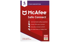 McAfee Safe Connect One-Year Subscription for Five Devices