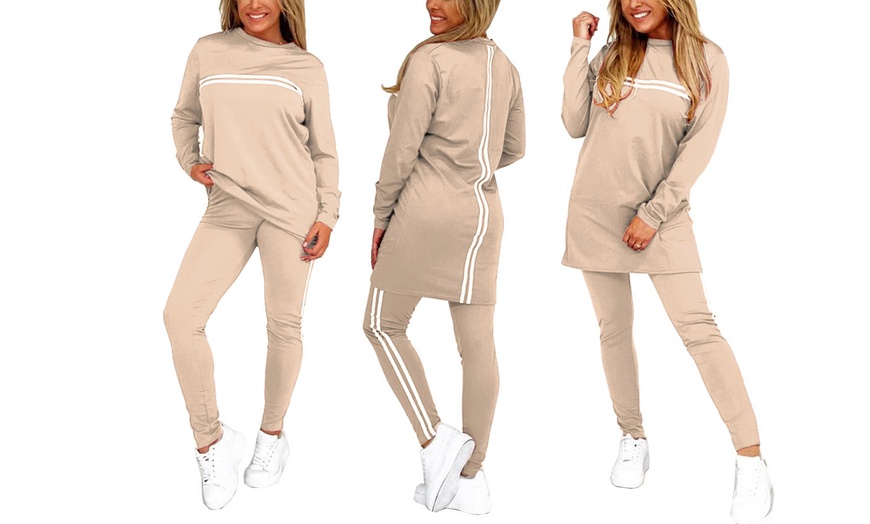 Image 11: Two-Piece Stripe Detail Loungewear Set