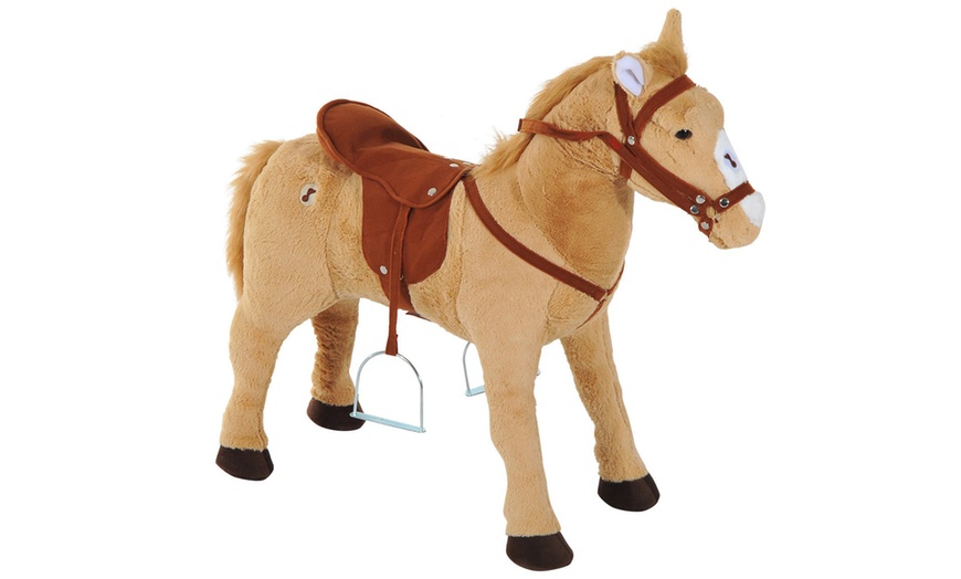 Image 12: Plush Sit-On Pony Toy