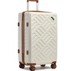Image 18: Three-Piece Sleek Geometric Pattern Hard Shell ABS+PC Suitcase Set 