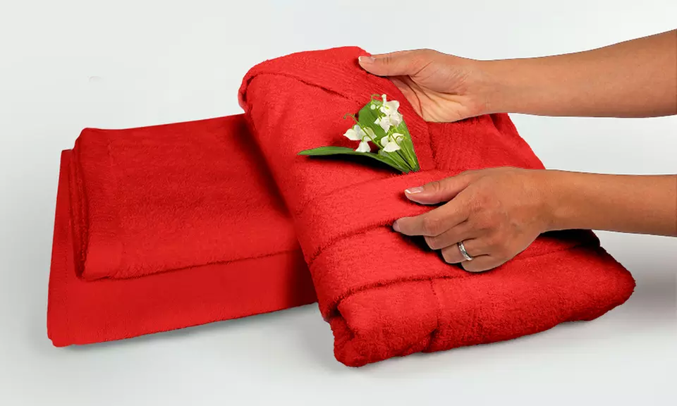 Set con accappatoio, asciugamano e salvietta ospite, 100% cotone