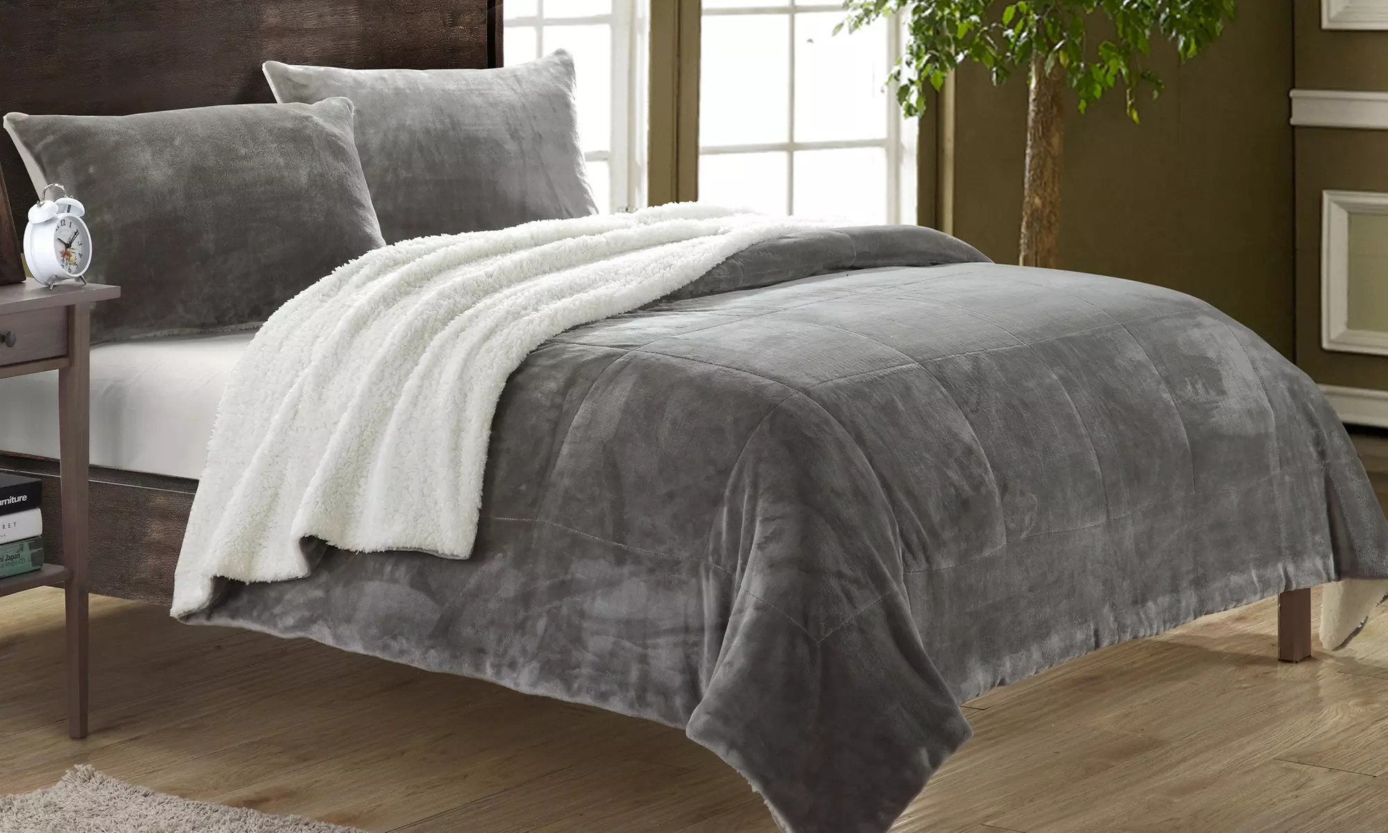 Naomi Plush Microsuede Sherpa Comforter (2 or 3-Piece) - Primary Image