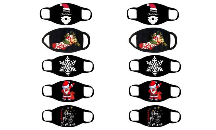 Image 2: Reusable Christmas-Themed Face Masks