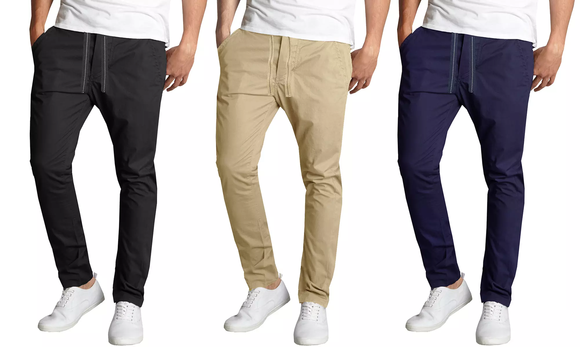 Galaxy By Harvic Men's Hybrid Flex-Stretch Elastic Chino Pants (S-2XL) - Primary Image