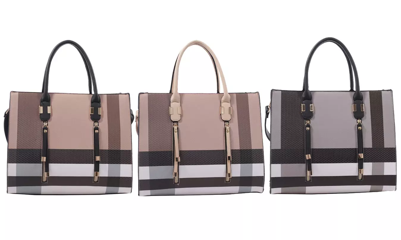 MKII Daphne Plaid Satchel Handbag - Primary Image
