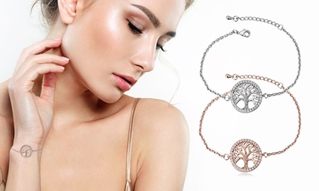 1 o 2 braccialetti Tree of Life con cristalli cechi, disponibili in 2 colori