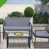 Image 1: Four-Piece Rattan Outdoor Set