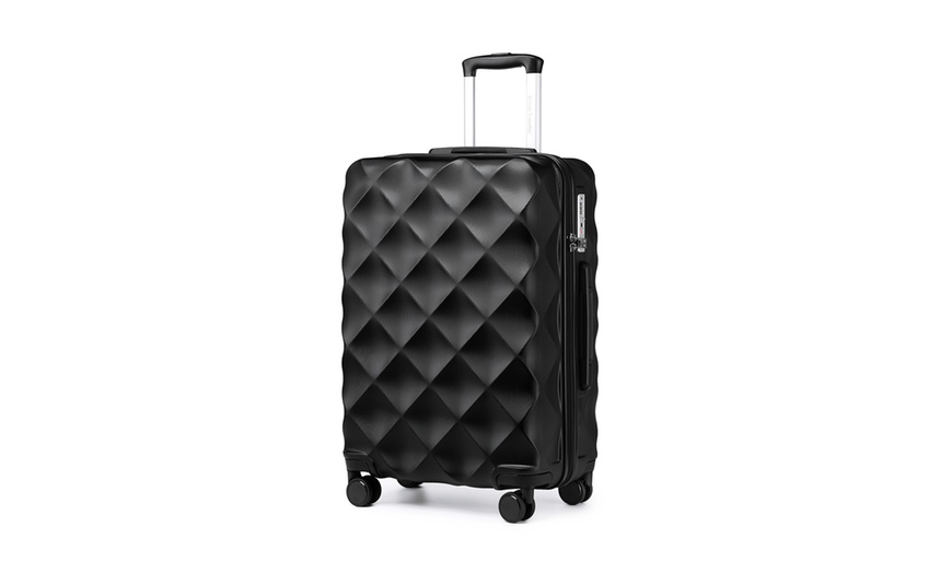 Image 36: One or Four Pieces of Ultralight ABS Diamond Suitcase
