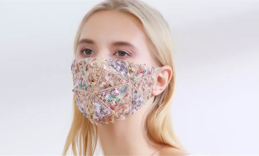 Image 7: One or Two Sequin Glitter Face Masks
