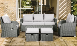 Outsunny Seven-Seater Rattan-Effect Recliner Furniture Set