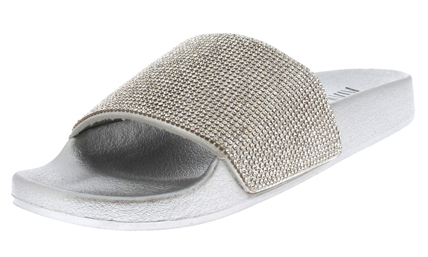 Image 14: Women's Diamante Sliders