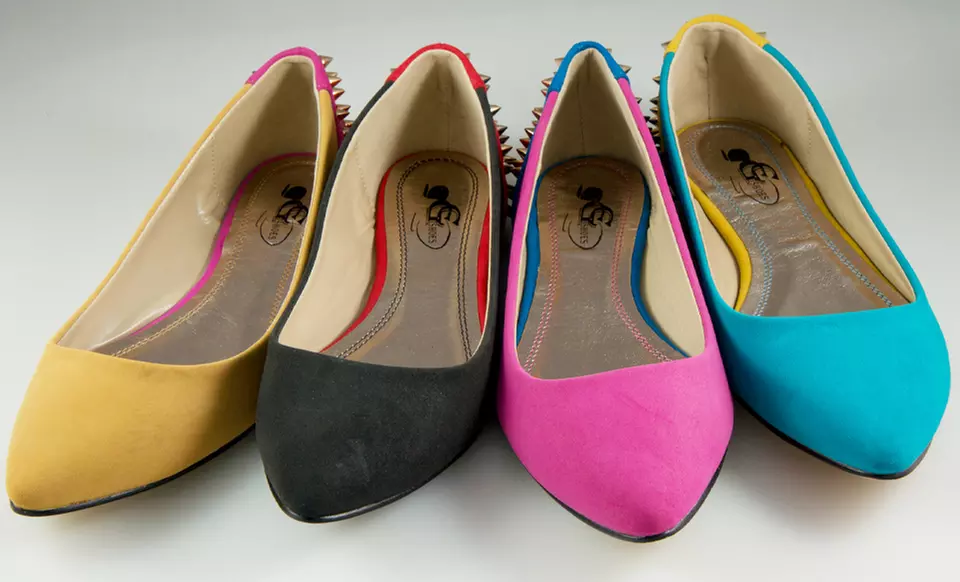 GC Shoes Spiked Ballet Flats. Multiple Colors Available. Free Returns. - Primary Image
