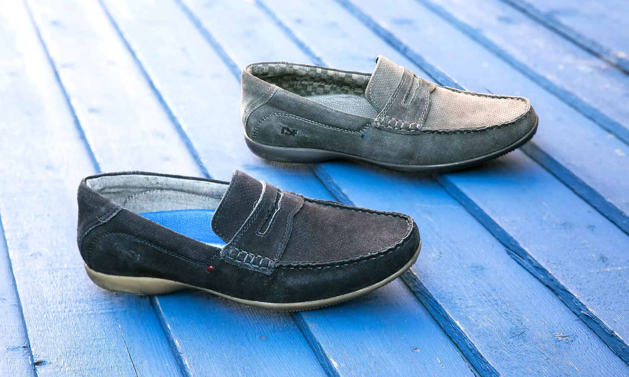 Redfoot Rauhleder-Loafer Arise für Herren in Grau oder Navy - Primary Image