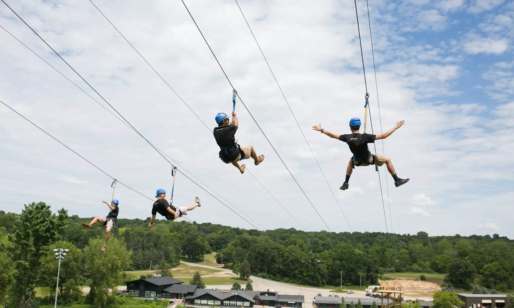Six-Station Zip-Line Tour with GoPro or Three Trips down Quad Zip-Line at Cannonsburg Ski Area (Up to 31% Off) - Primary Image