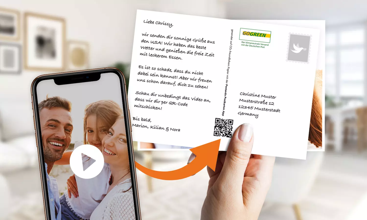 1-5 Postkarten per App schicken