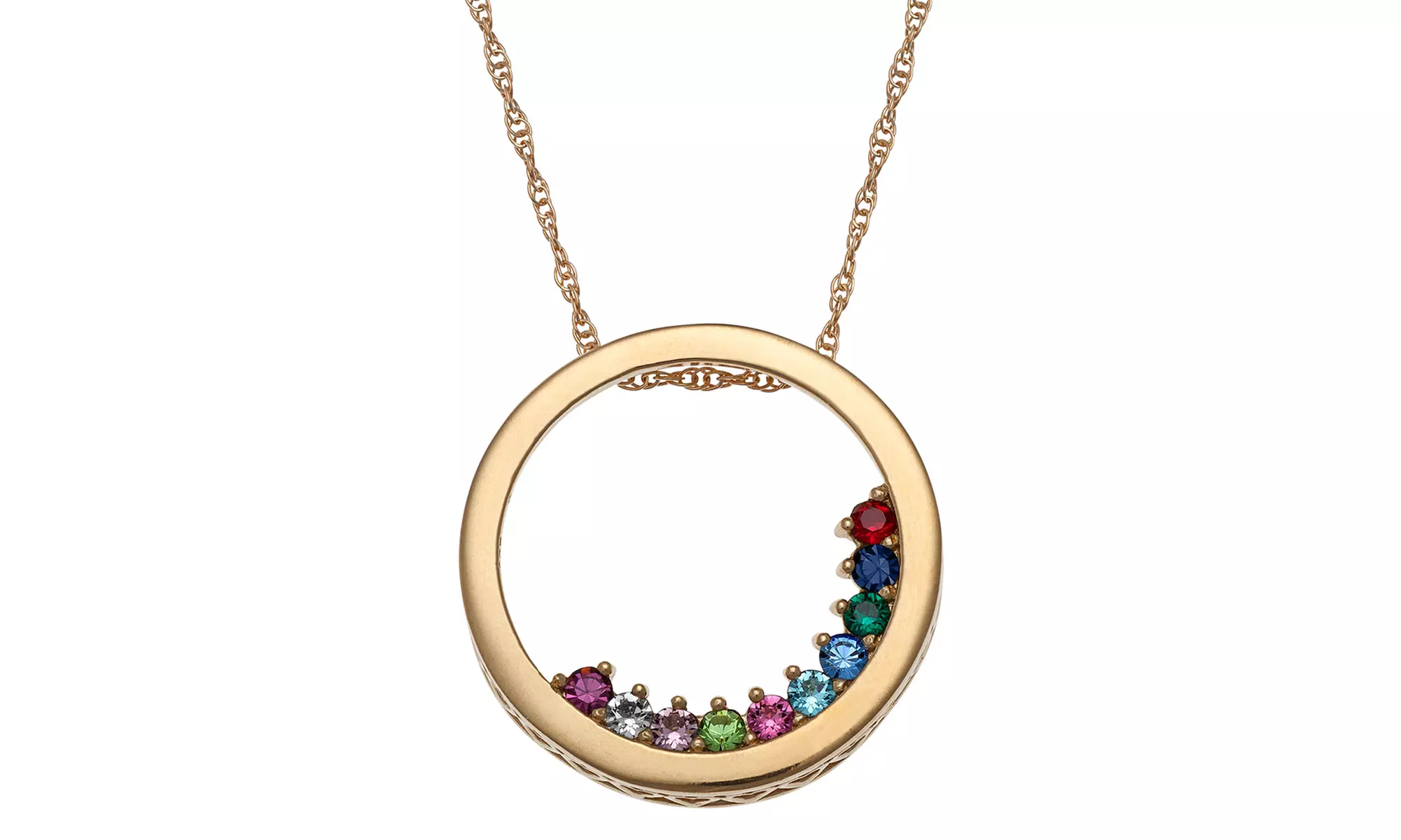 Personalized Circle Slider Birthstone Necklace for Mom from Limogés Jewelry (Up to 57% Off) - Primary Image