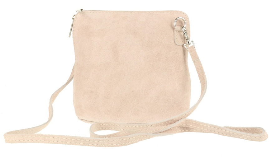 Image 37: Suede Leather Cross-Body Bag