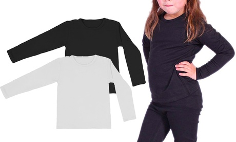 Set di 3 maglie termiche girocollo per bambini disponibili in 3 taglie