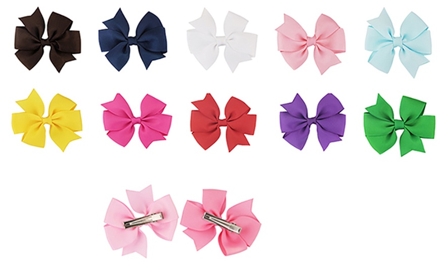 Image 1: Pack of 10 Hair Bows for Kids