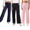 Image 1: Plain and Seam Front Wide Leg Trousers
