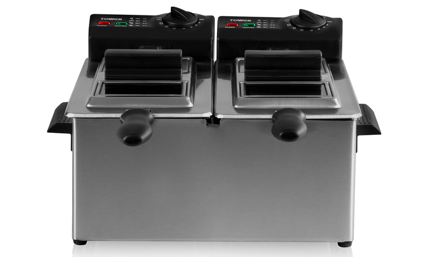 Image 3: Tower Dual Deep Fat Fryer