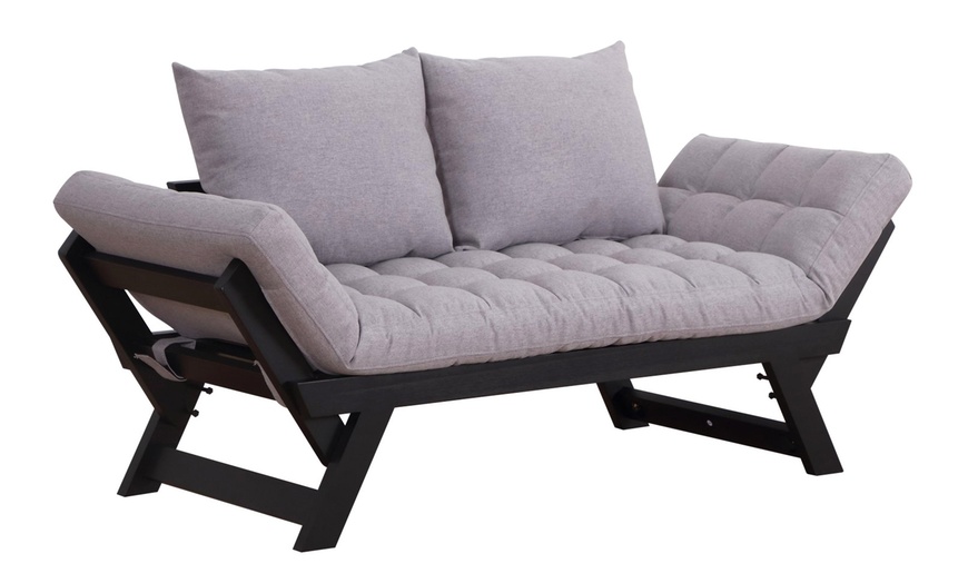 Image 9: Homcom Folding Sofa Bed