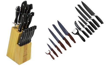 Coltelli e ceppo disponibili in vari set