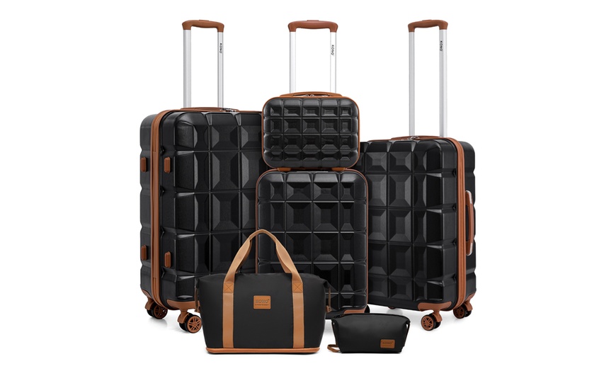 Image 1: Four Pack of PP Hard Shell Suitcases with a Travel Bag