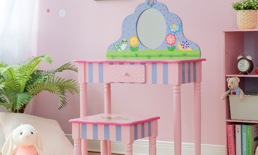 Image 10: Kids' Vanity Table and Stool Set