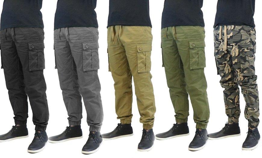 Men's Cotton Twill Cargo Joggers | Groupon Goods