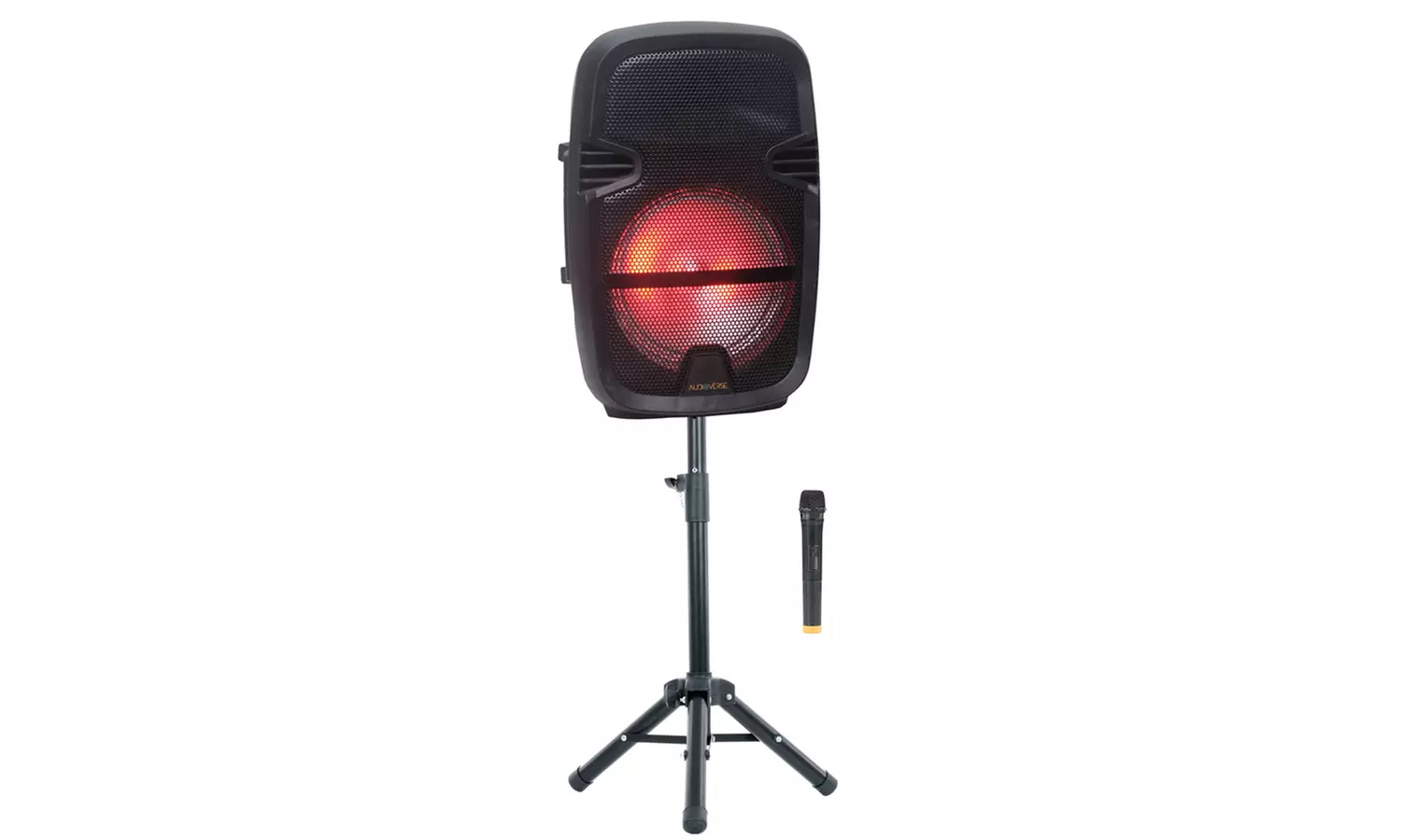 AudioVerse AV-818 Portable Wireless Bluetooth Party Speaker with Wireless Microphone and Tripod Stand - Primary Image