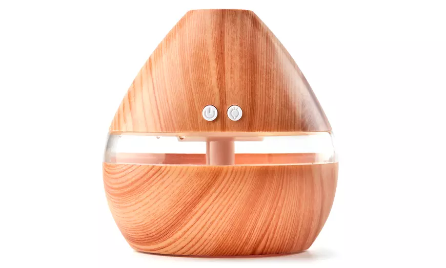 Image 2: Humidificador Led y difusor aromático de madera