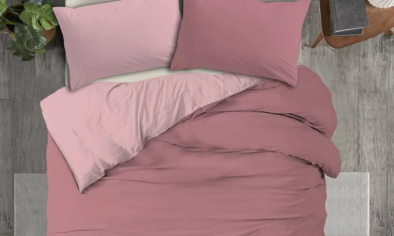 Copripiumini in microfibra Made in Italy, bicolore